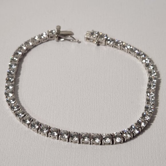 Retro Classic "Rainbow" Diamond Tennis Bracelet 925 STS 7.5" - Picture 3 of 13